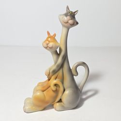 Long Neck Hugging Cat Figurine