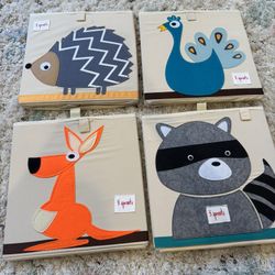 3 Sprouts Storage Bins, Set Of 4