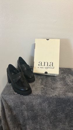 a.n.a. Black Platform Tassel Loafers