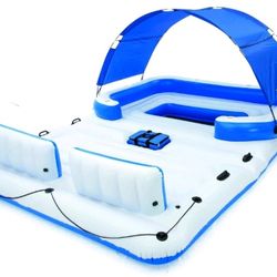Bestway Hydro-Force Tropical Breeze 6 Person Inflatable Party Island Water Float