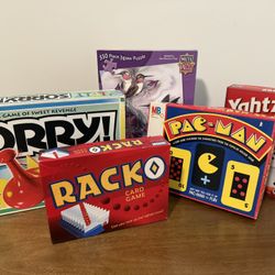 Games & Puzzles (Yahtzee, Racko, Sorry, PacMan)