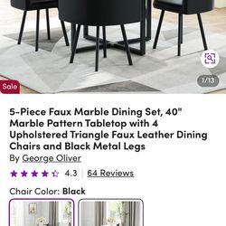 Faux Marble Dining Set