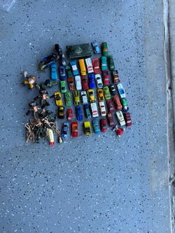 Large Lot of Toy Cars and Figures