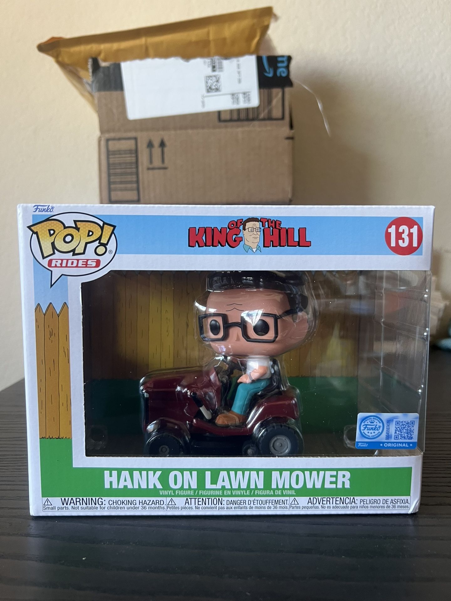 NEW IN HAND EXCLUSIVE Hank Hill on Lawn Mower Funko Pop RIDE #131 King of Hill