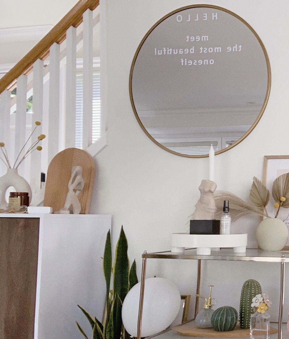 Target Brass Gold Round wall mirror
