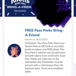 Bring A Friend Pass Knotts Tickets