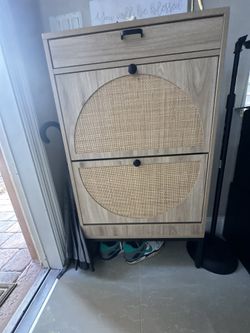 Boho Shoe Organizer Rattan