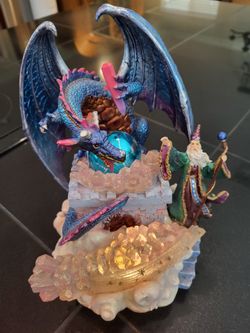 Wizard And Fire Classic Treasures Blue Globe/musical/crystals Lite Up /chariots Of Fire Tune