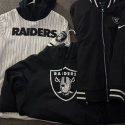 Raiders Hoodies And Jacket Sz L 