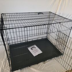 Brand New 42" Xxl Dog Crate Up To 90 Lbs 2 Doors, Tray &  Potty Training Divider  Folding Dog Cage Animal Kennel Jaula De Mascota/ Add A 42" Bed $20 
