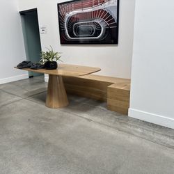 Custom all wood desk and corner bench