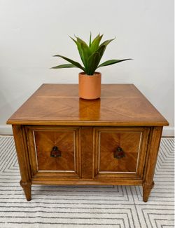 Vintage Wood Cabinet with Parquet Top
