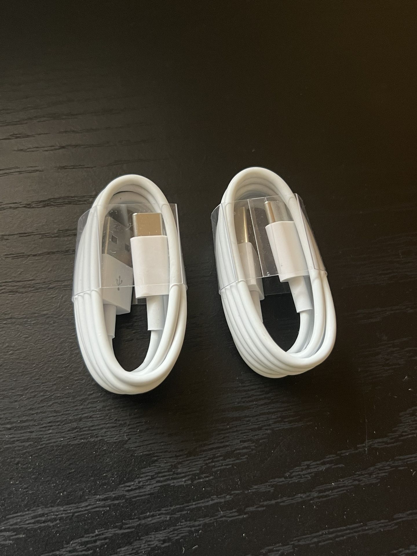 two USB C cables / chargers for phone or tablet or electronic devices 
