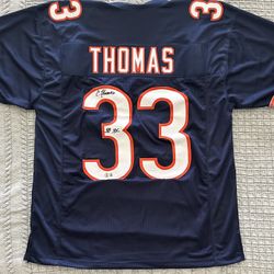 Calvin Thomas Signed Chicago Bears Custom Pro Style Jersey Beckett