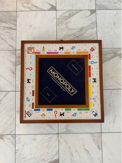 Modern Wooden Monopoly set with multiple characters