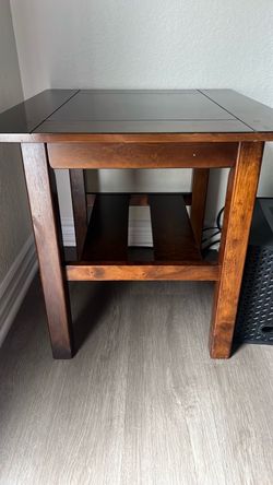 Matching pair of Wood End Table with Lower Shelf