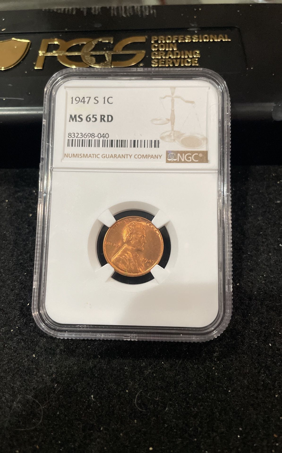 1947 S Gem Uncirculated Lincoln Wheat Penny Graded At MS 65 RD A1