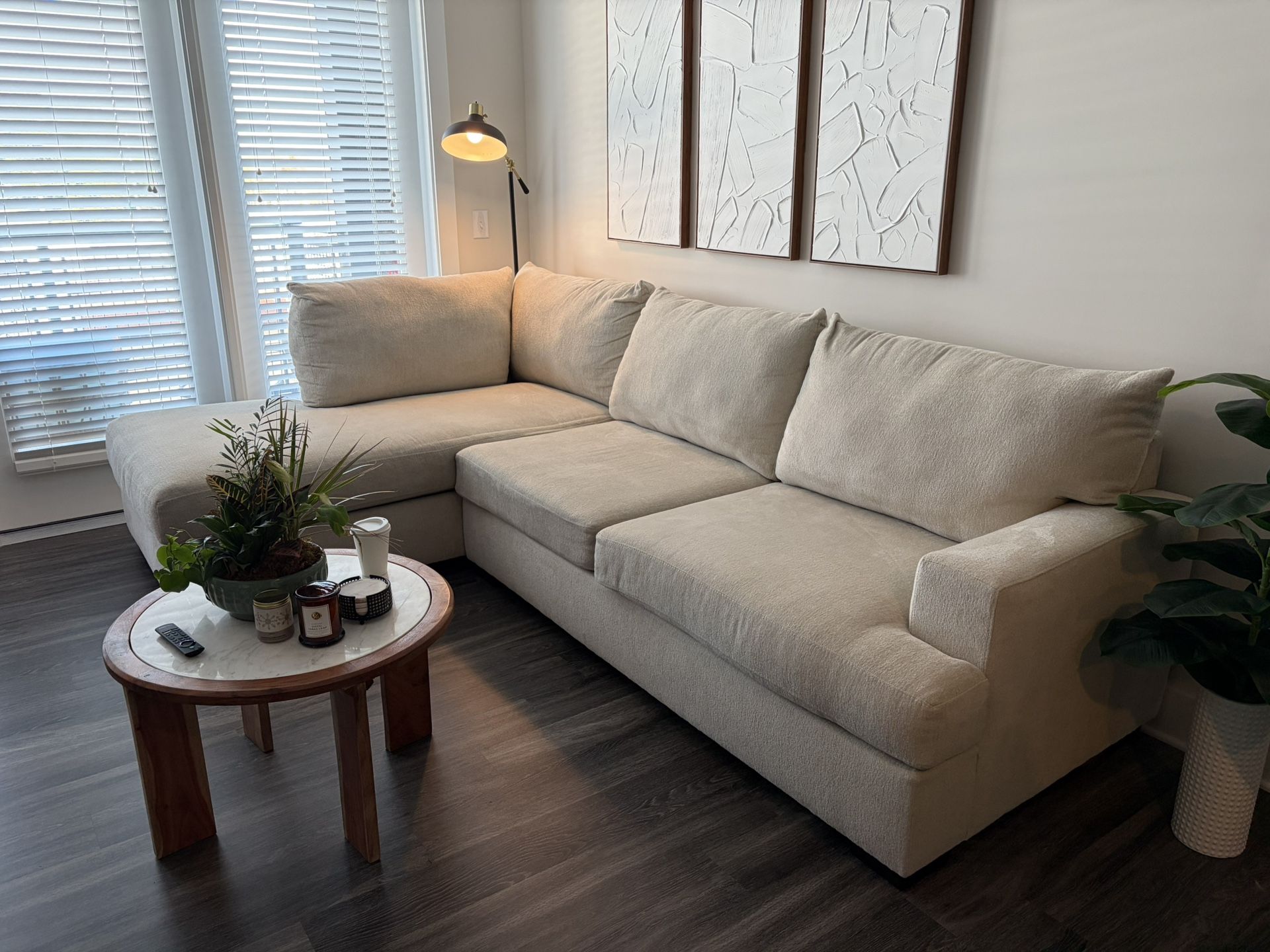 Beige Chenille Sectional