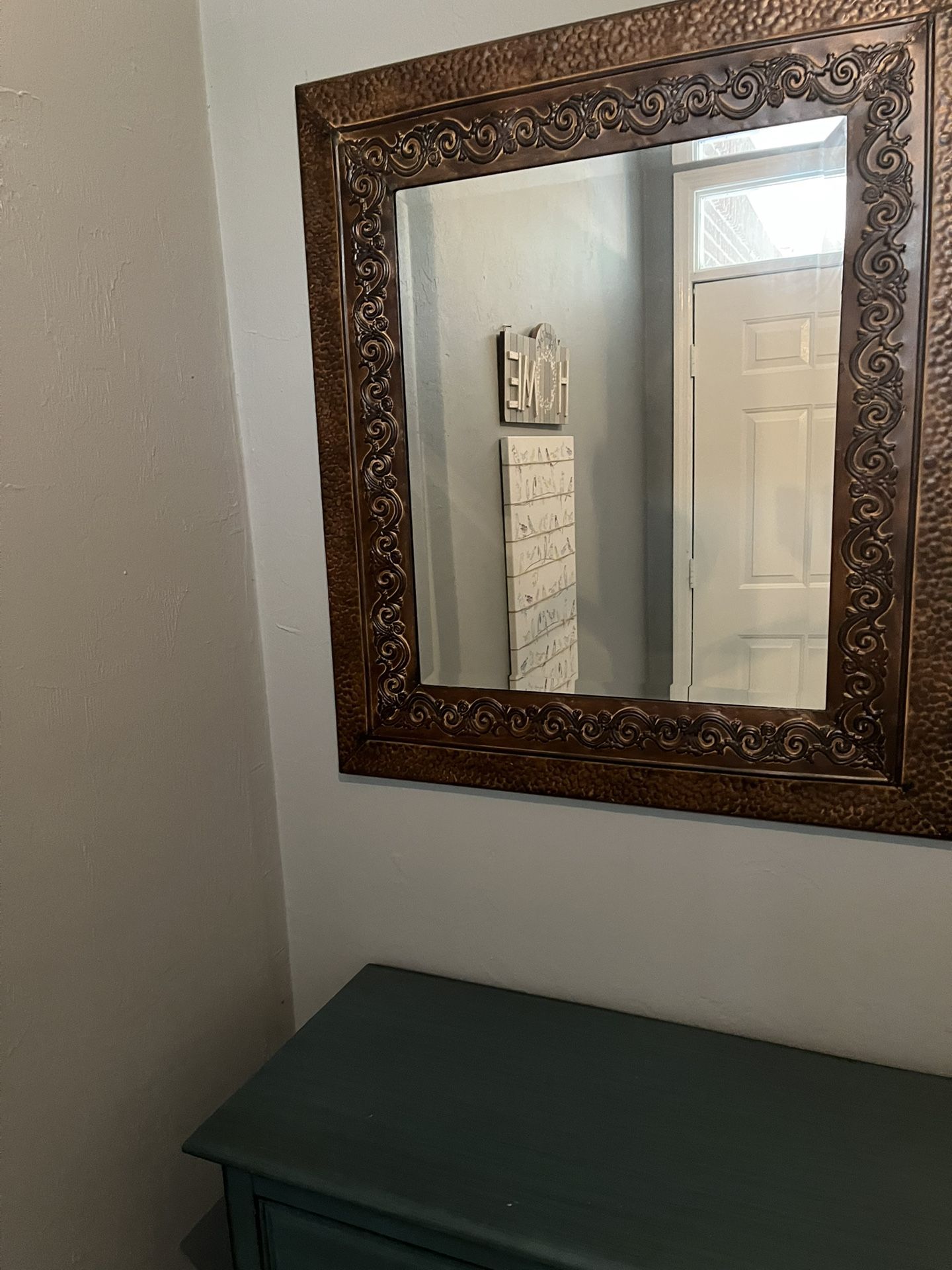 mirror with wood frame