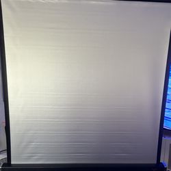 Vintage Grey Da-lite Large Movie Screen Metal Stand Comes With An Older I focus Projector Works Good