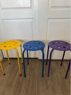 3 colorful stools $25 for all 3