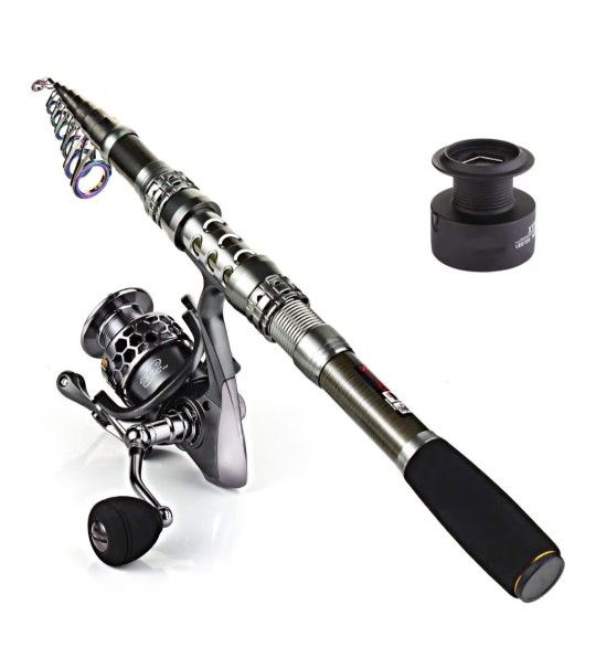 Telescopic Fishing Rod Reel with Carbon Fiber