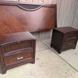 Set of 2 Solid Wood Nightstands