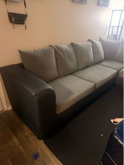 Grey & Black Sectional Couch