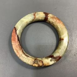 Agate Bangle Bracelet Solid Brown And Green Crystal