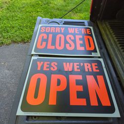 Closed/ Open Signs, 2 Sided, 15" X 19"