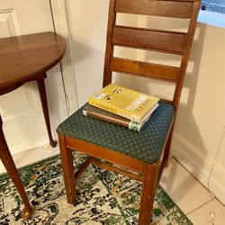 Vintage Solid Wood Chair with Cushion Seat