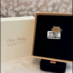 💎 Brilliant 5ct Citrine-color Tanzanite Adjustable Ring - Titanium Setting