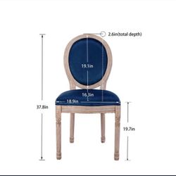 Set of 2 Solid Wood Velvet Dining Chairs 