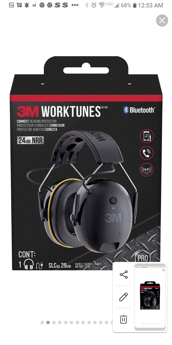 Worktunes hearing protector wireless headphones featuring Bluetooth wireless technology