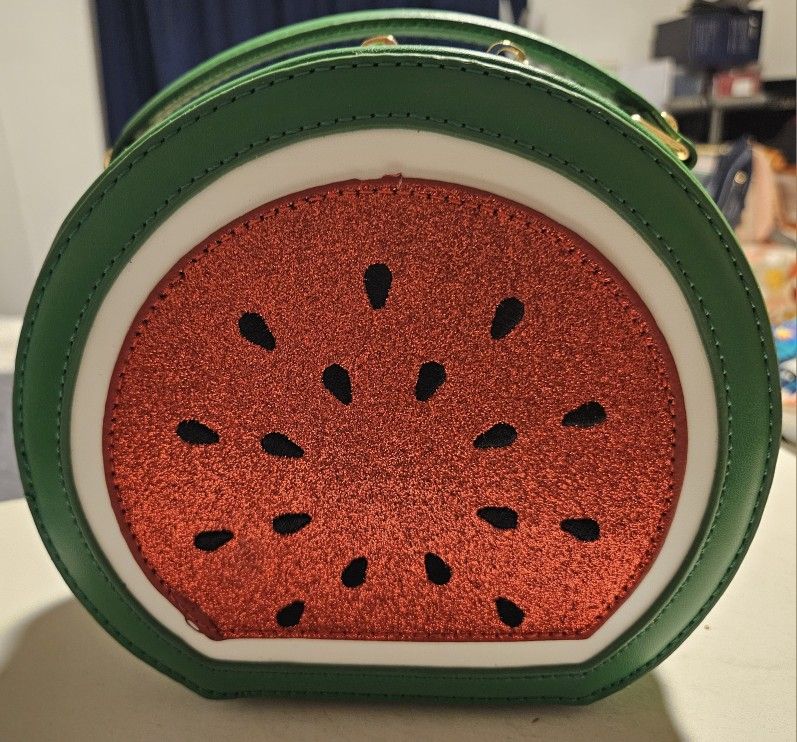 Novelty Watermelon Convertible Handbag With Crossbody Strap