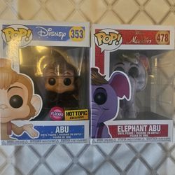 Disney Aladdin Abu And Elephant Abu Funko Pops