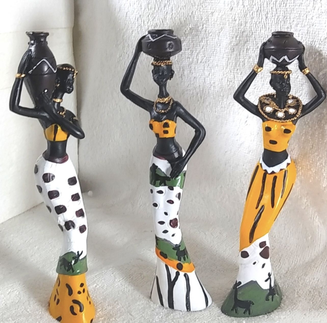 Gorgeous set of ornate African Women figurines