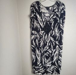 Lane Bryant Black Gray Evening Dress With Beaded Front Women's Size 18/20