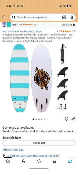 5*6 soft top surfboard