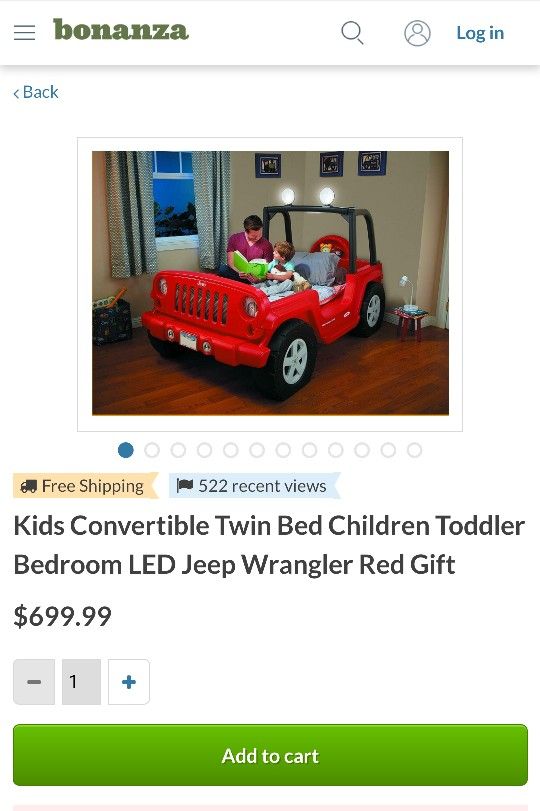 Red Jeep Children's Bed
