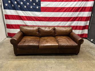 Free Delivery - Restoration Hardware 8ft Leather Lancaster Sofa Couch