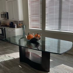Large Modern Glass Dining Table
