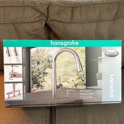 NEW Open Box Hansgrohe Lacuna Pull Down Kitchen Faucet Stainless Steel