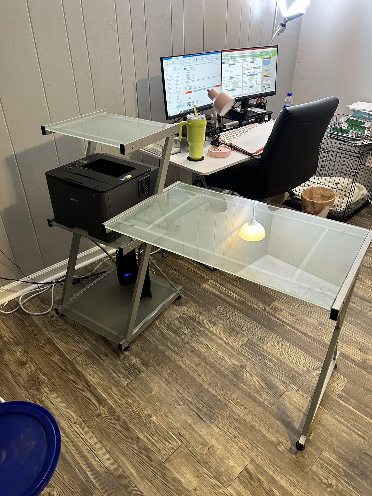 3 Tier Tempered Glass Desk