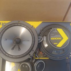 KICKER 1 PAIR 6.5 INCH 300 WATTS  COMPONENT SET WITH CROSSOVER  car speakers ( BRAND NEW PRICE IS LOWEST  INSTALL NOT AVAILABLE )