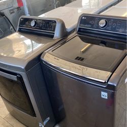 LG Direct Drive Top Loading Washer Huge Tub! & Electric Sensor Dual Door Dryer 