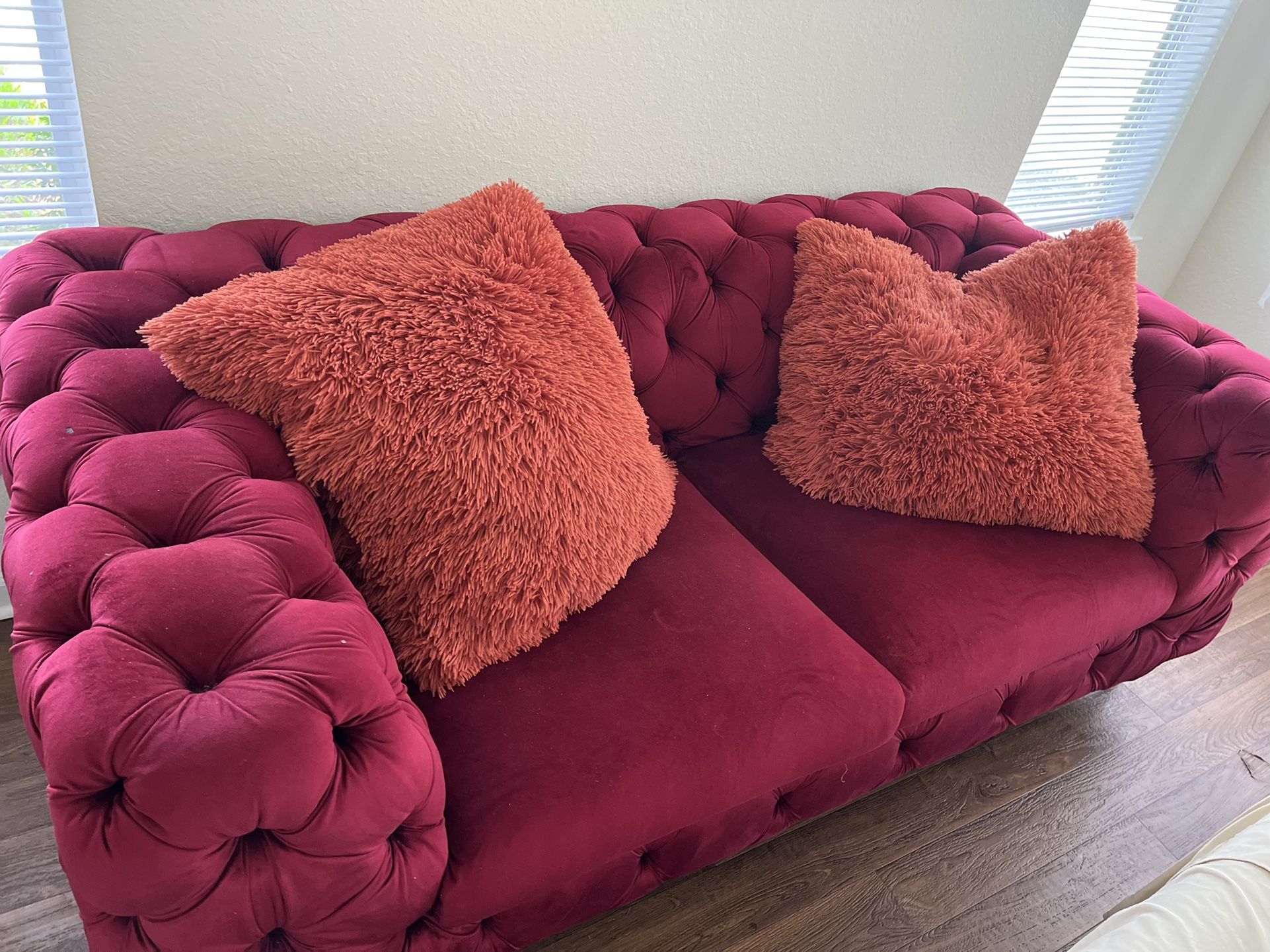 Red Velvet Couch