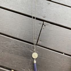 Blue Tassel Necklace 