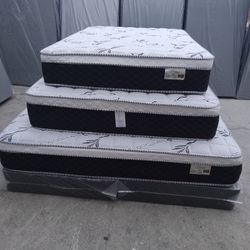 🔵🟣queen Size Mattress Pillow Top 12" Thick 