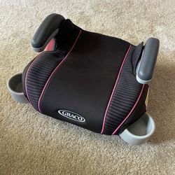GRACO Backless TurboBooster - pink black grey striped booster car seat with cup holders   Style - rosie fashion  Good condition.